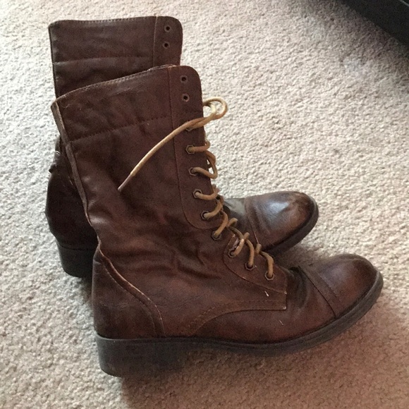 Brown women’s combat boots from journeys - Picture 1 of 8